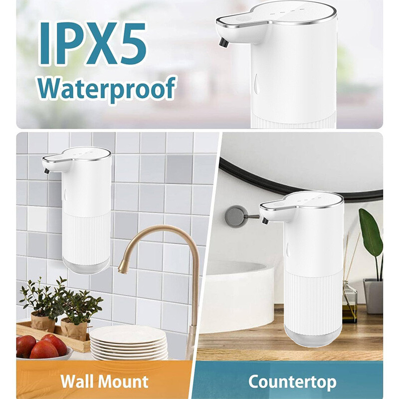 Automatic Foaming Soap Dispenser White Touchless 350ml USB Rechargeable