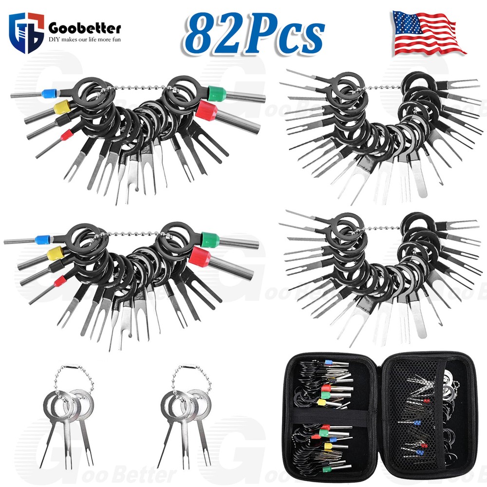 100pcs Pin Ejector Wire Kit Extractor Connector Puller Car Terminal Removal Tool