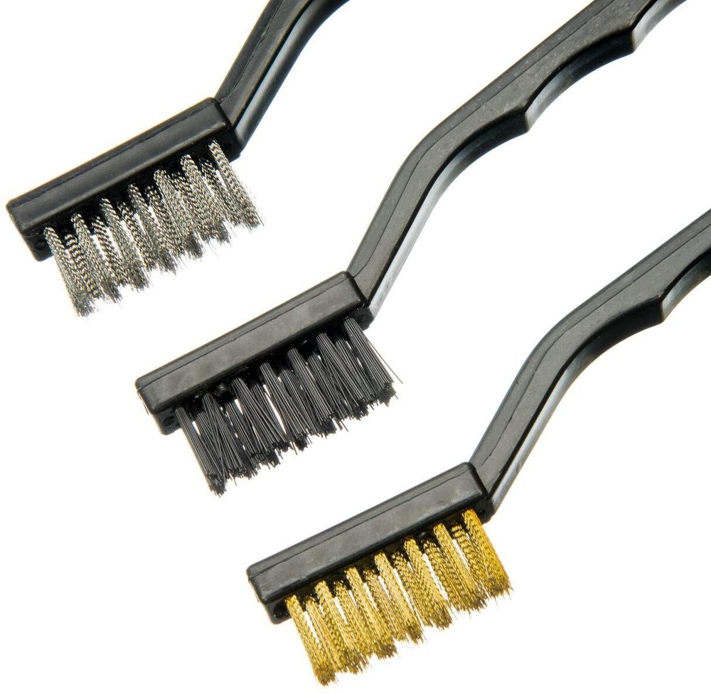 Tool Essentials 3PC 6" Mini Wire Brush Set with Plastic Handles