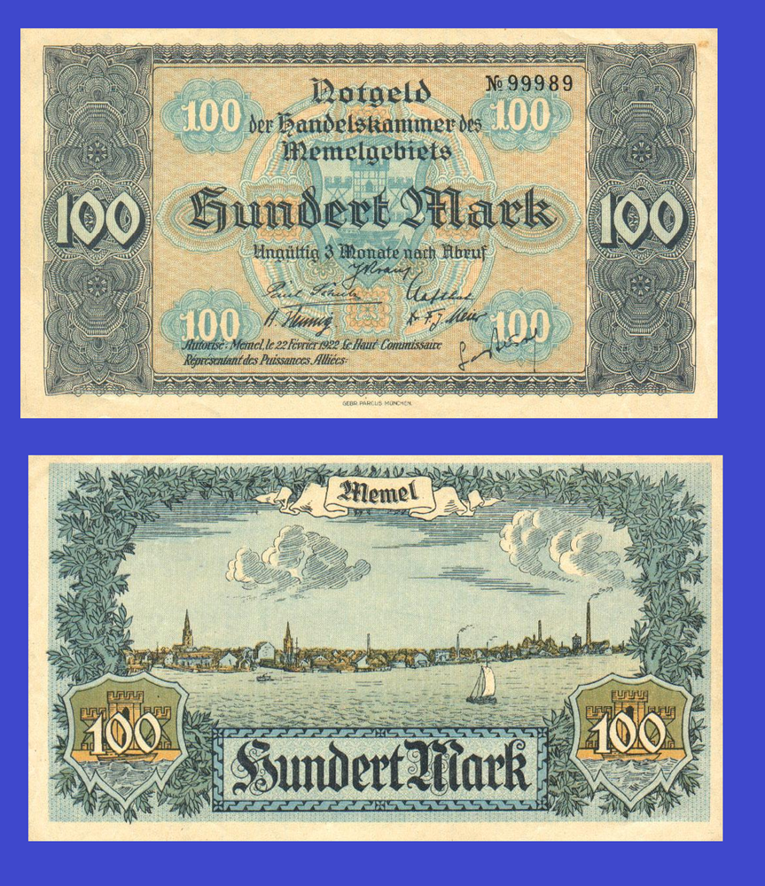 MEMEL 1922 100 mark / Copy