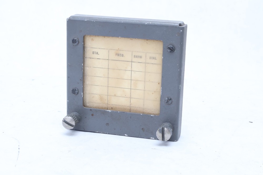 Vintage Radio Frequency Station Band Dial Display Card Frame Label Antique