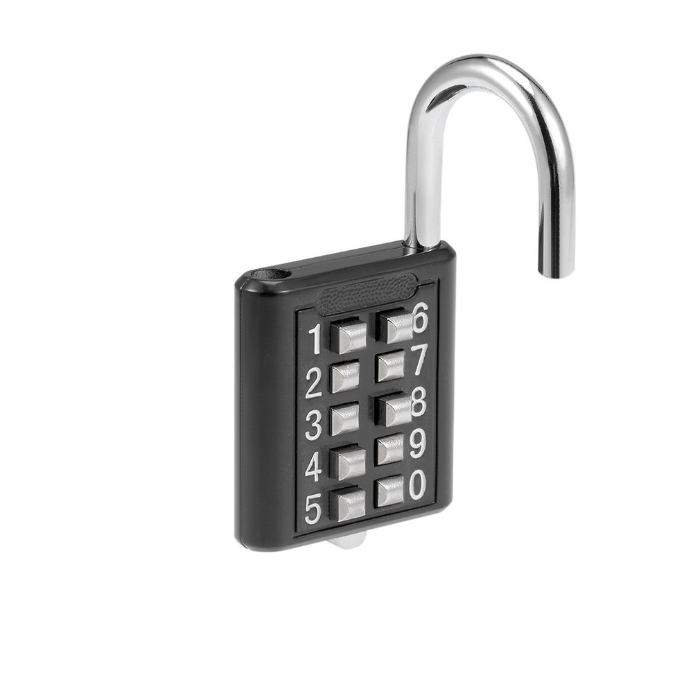10-Digit Combination Padlock Push Button Locker Cabinet Lock Black 2Pcs