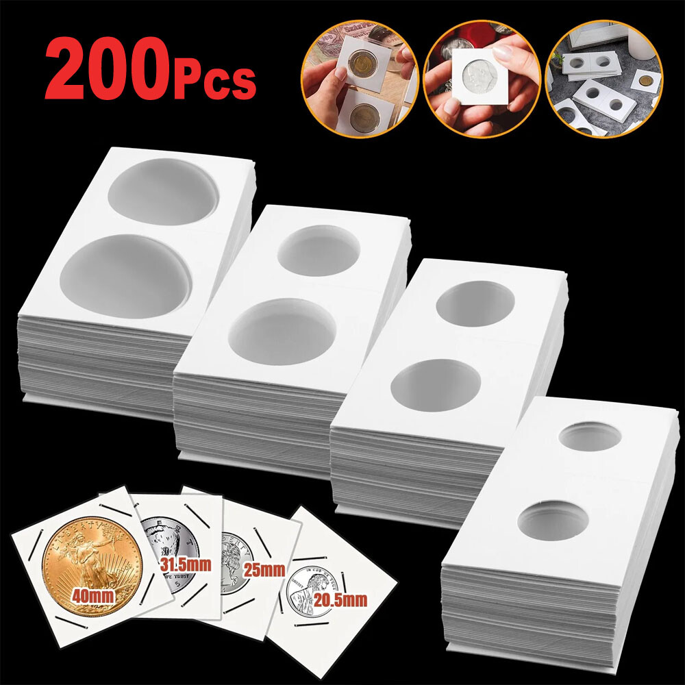 CoinConnoisseurKit 200Pc Assorted Sizes Cardboard flips