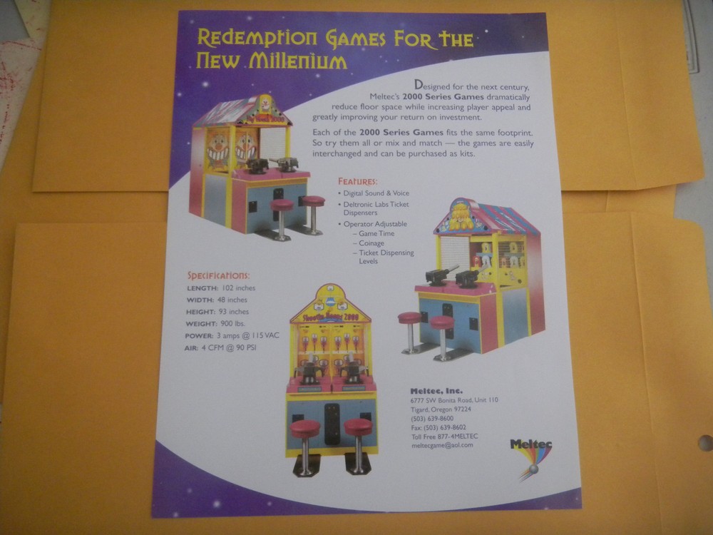 MELTEC 2000 SERIES GAMES       ARCADE   GAME  FLYER