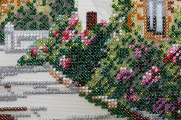 Bead embroidery kit Seaside Lane needlework kit Art canvas beadwork pattern