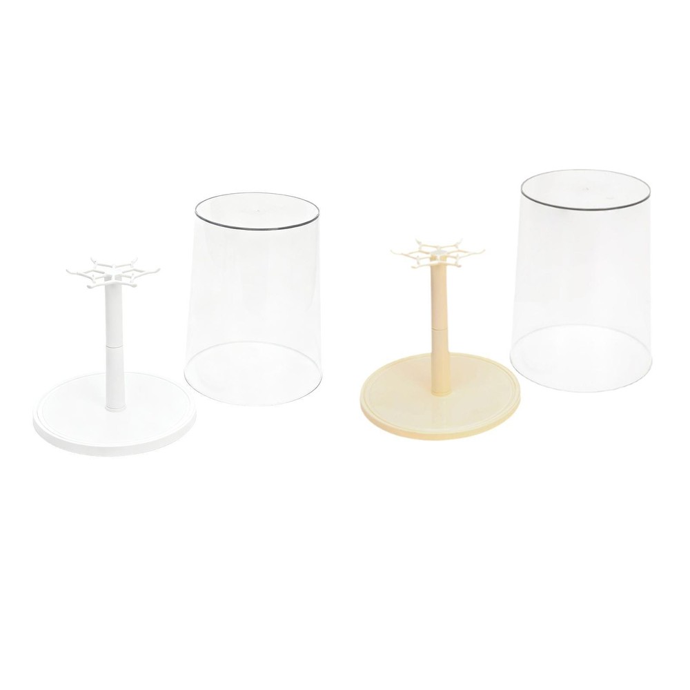 Rotating Clear Display Case for Doll Keychains Transparent