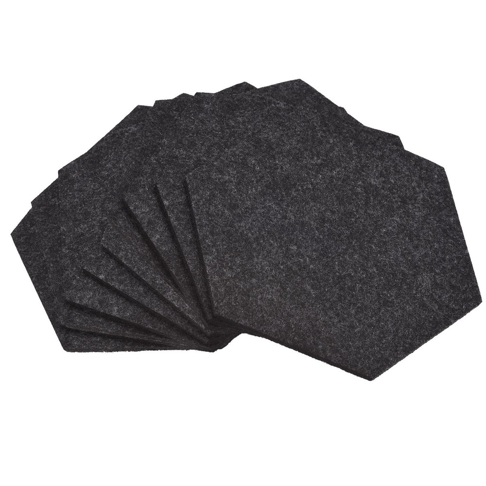 Felt coasters 9pcs hexagonal pads coasters, grey