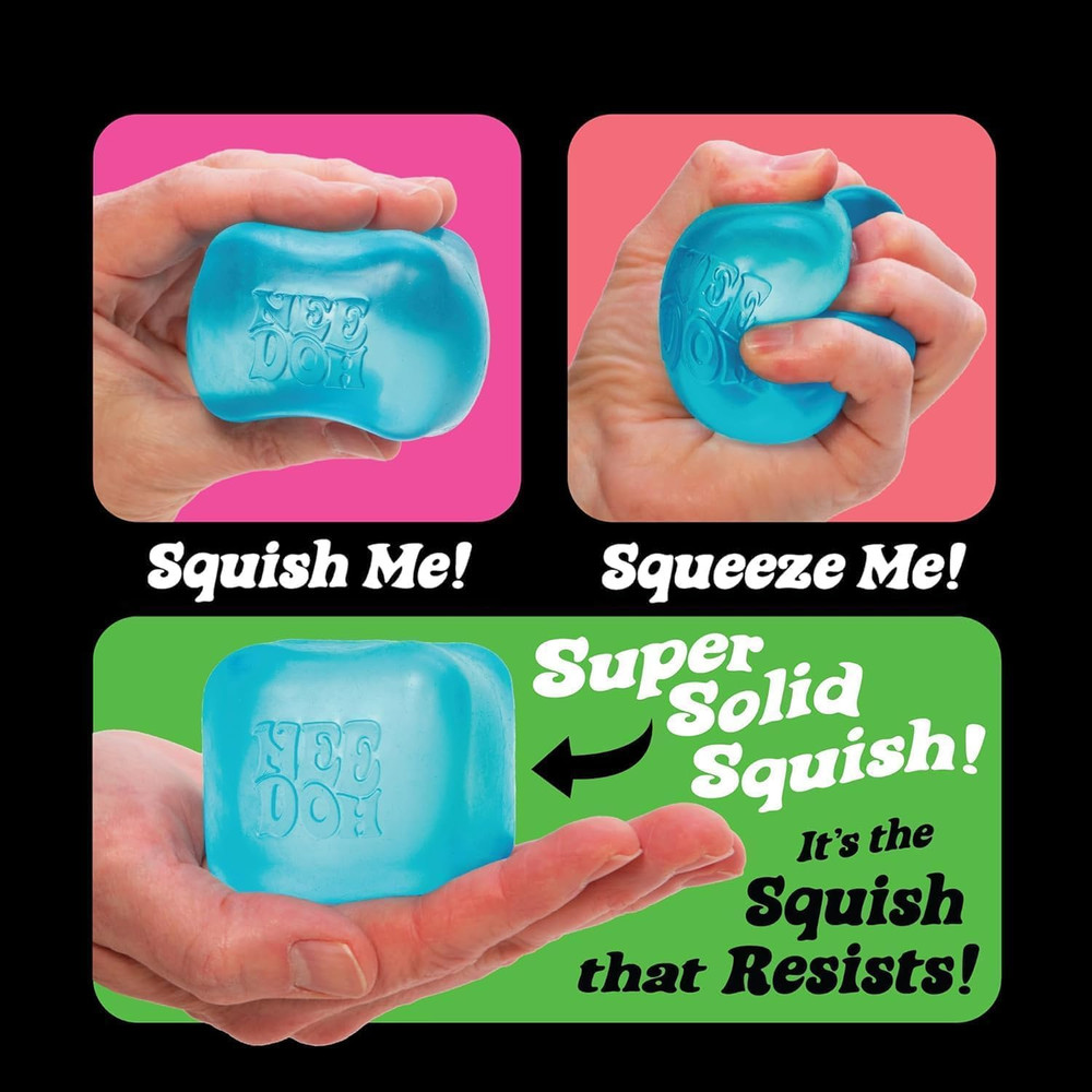 Needoh Nice Cube -Sensory Squeeze Toy with Super Solid Squish - 2.25" Cube - Pin