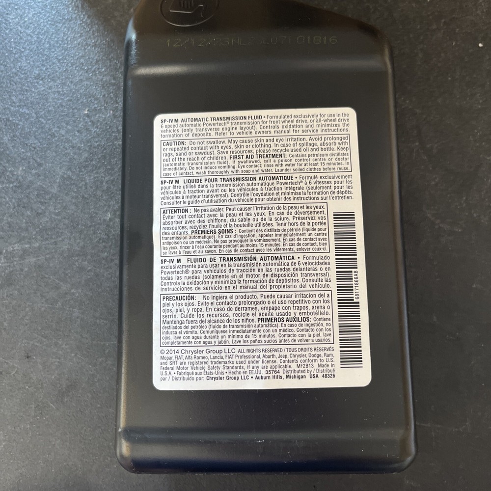 Automatic Transmission Fluid Mopar 68171866AB