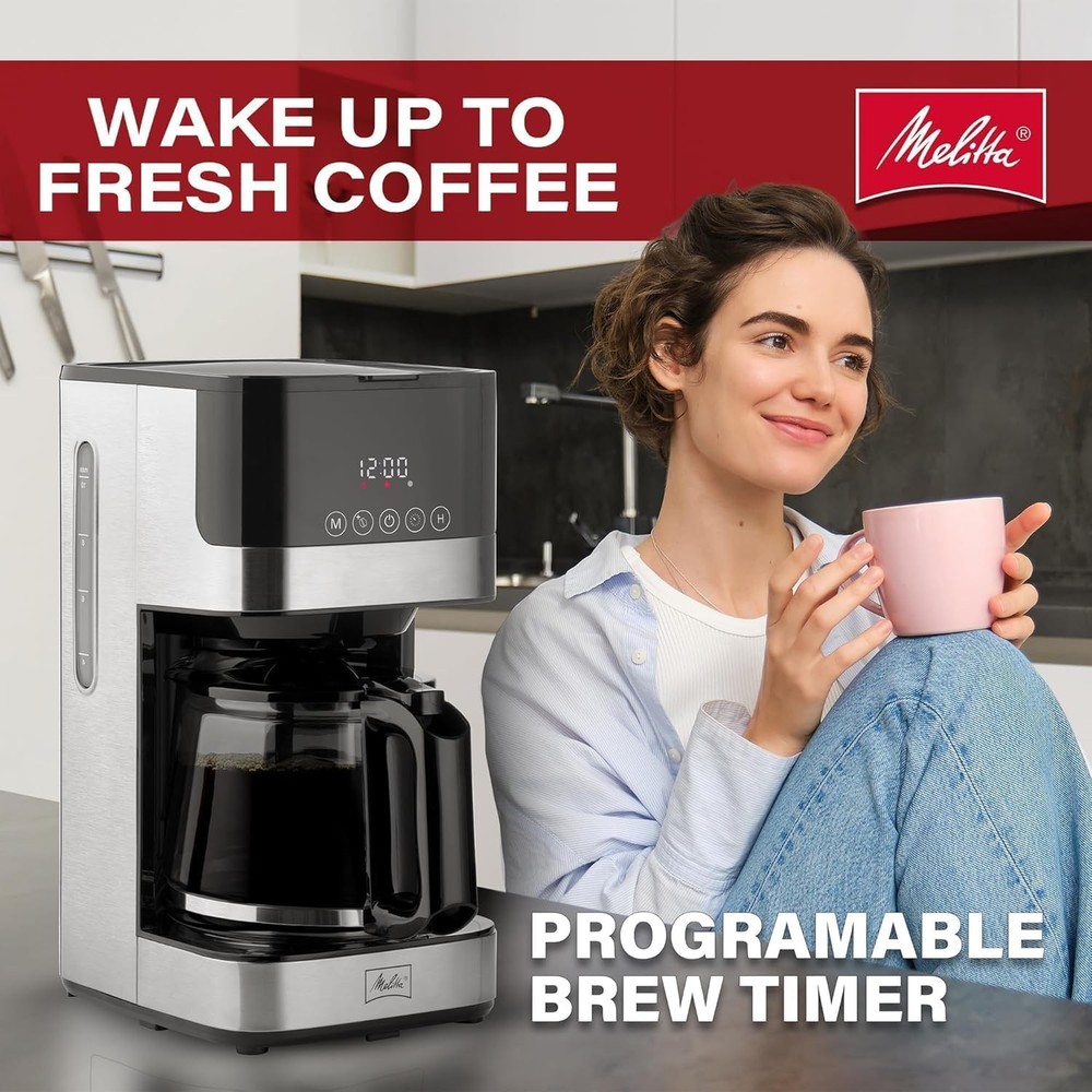 Melitta Aroma Tocco Glass Automatic and Programmable 10-Cup Drip Coffee Maker