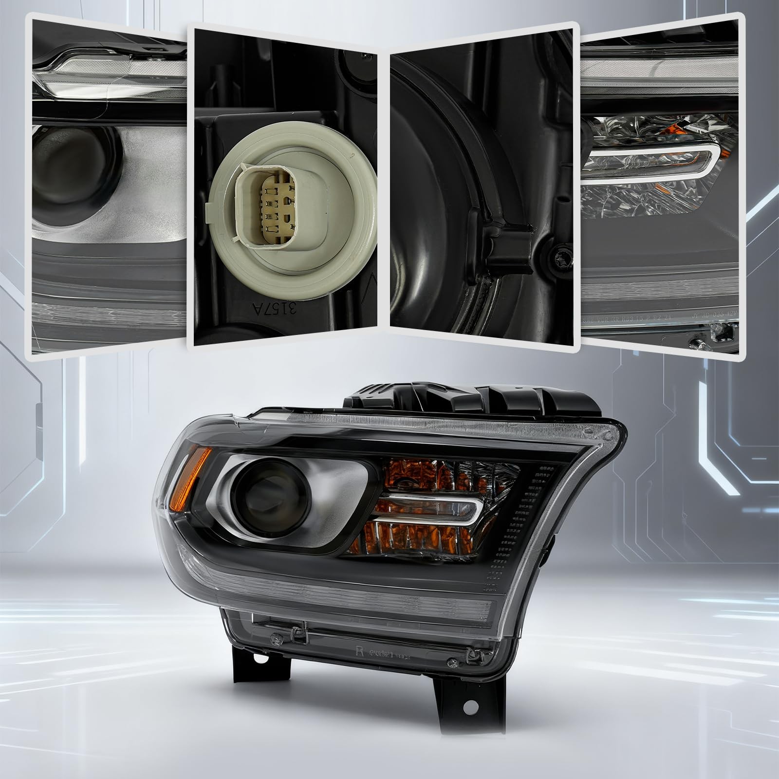 For Dodge Durango 2016-20 HID Headlight Lamp Assembly w/LED DRL Right Side