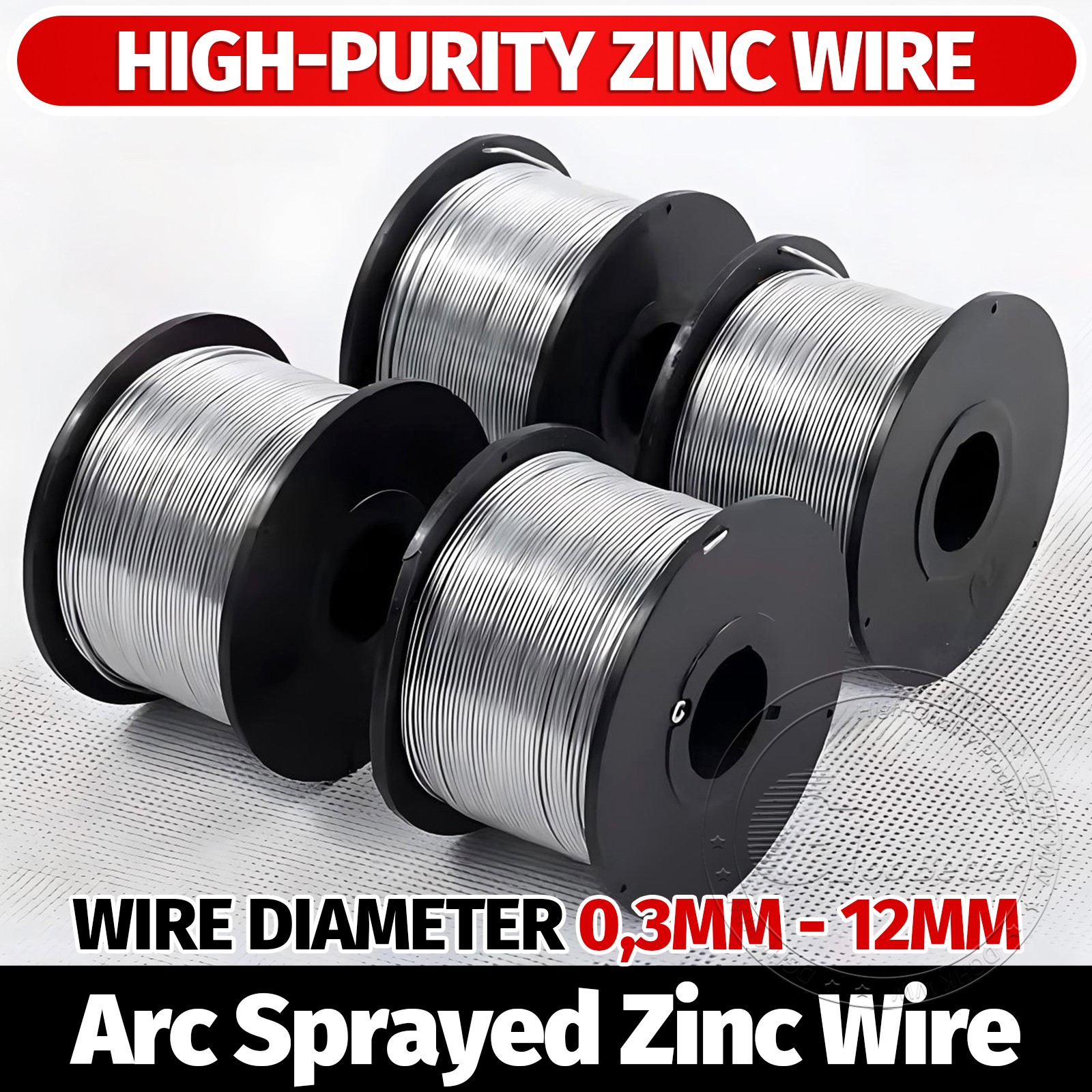 High Purity Metal Zinc Wire Pure 99.9% Wire Diameter 0.3mm 0.5mm 0.8mm - 12mm