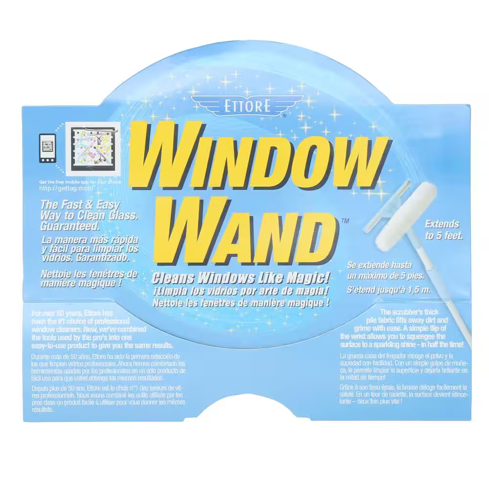 Squeegee and Scrubber Combo Window Wand