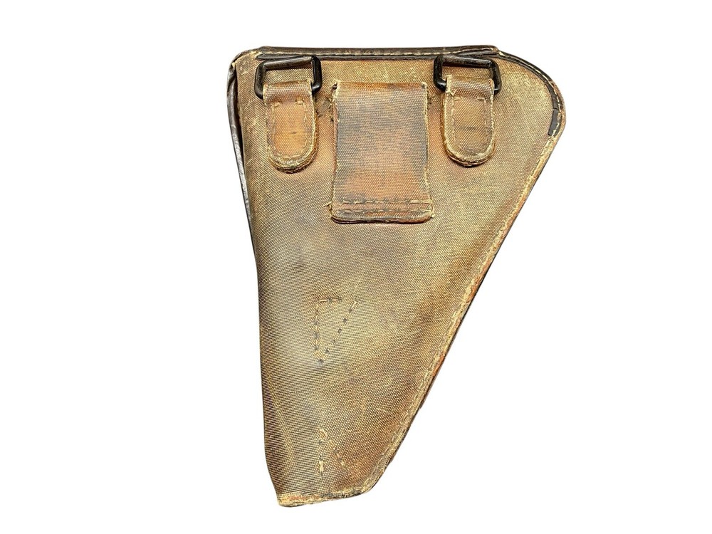 Rare Transitional Nambu Holster Half Leather Rubberized Canvas Type 14