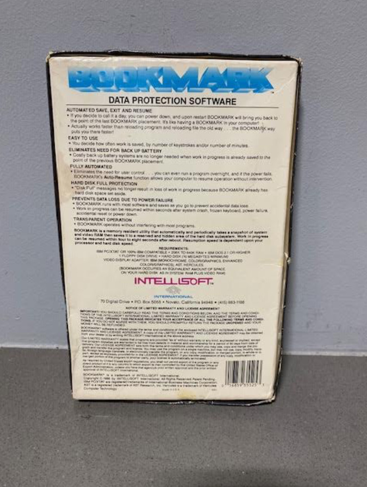 Bookmark Intellisoft 5 1/4 ibm format version 1.1