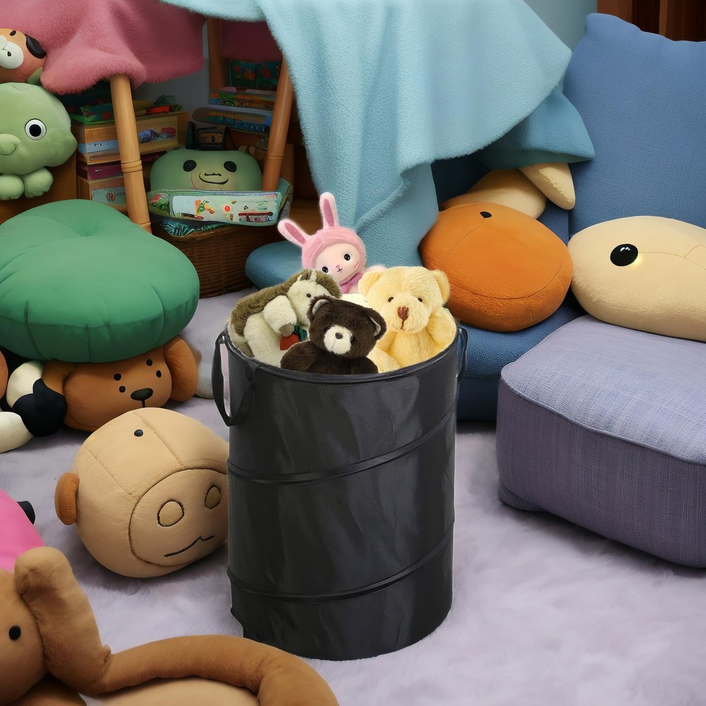 Leinoupt:Collapsible Trash can,Folding Garbage Cans,Pop Up black