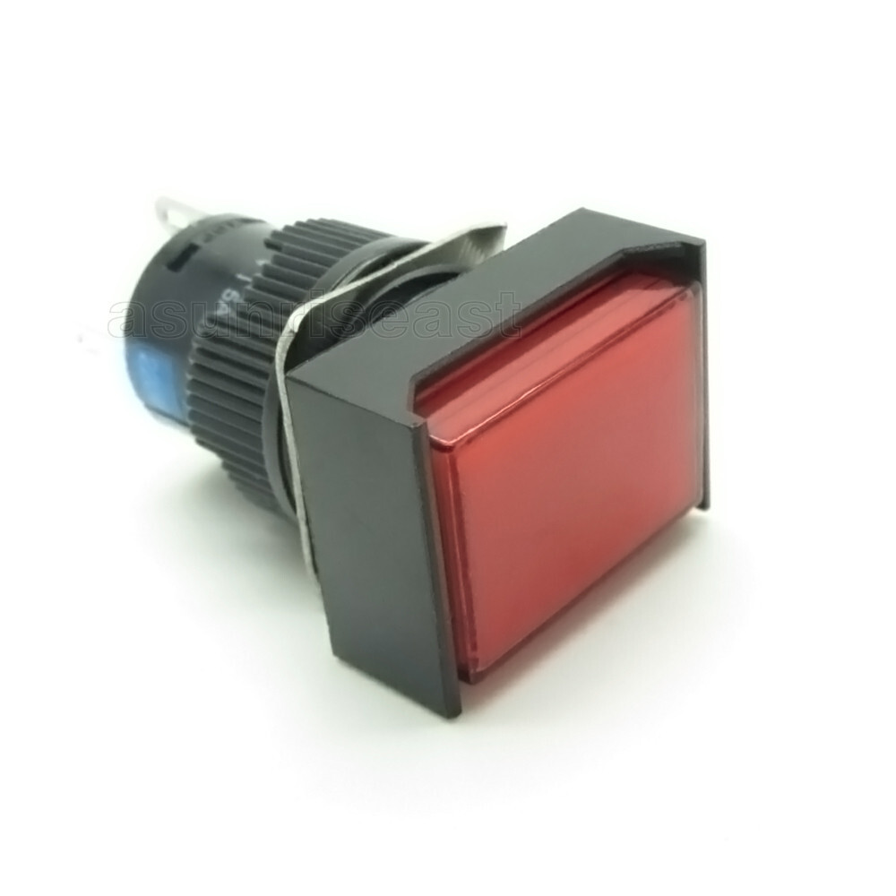 25 × Red 16mm Push Button Switch Momentary Rectangle DC 12V LED Light Bulk Lot