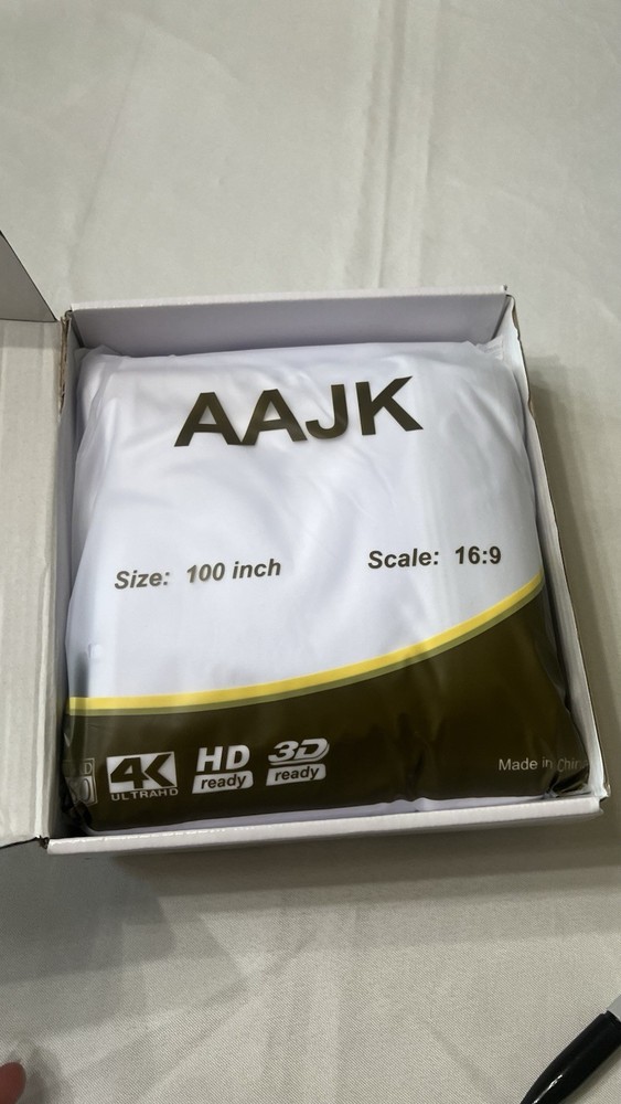 AAJK Projector Screen 100 inch, Washable Projector Screen 16:9 Foldable 4K Ready