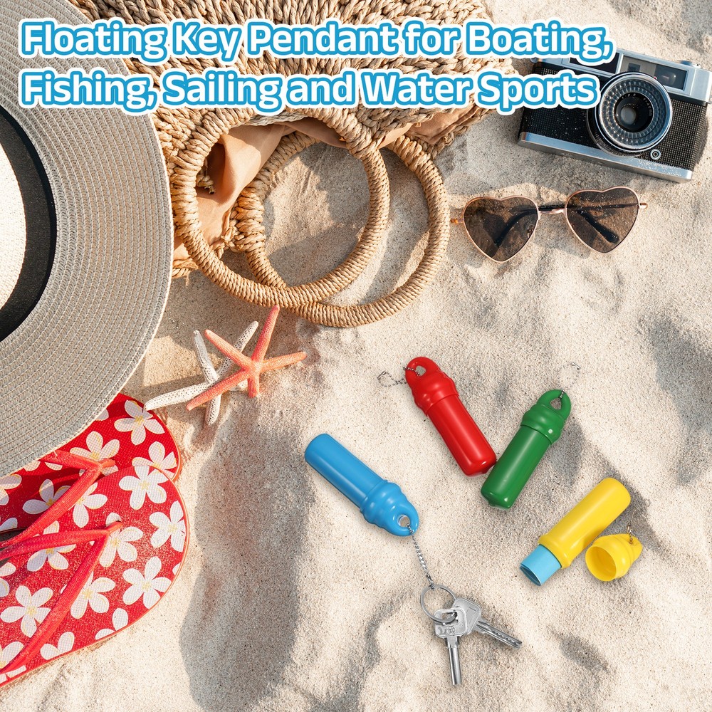 Floating Key Ring Keychain with Waterproof Container, Green