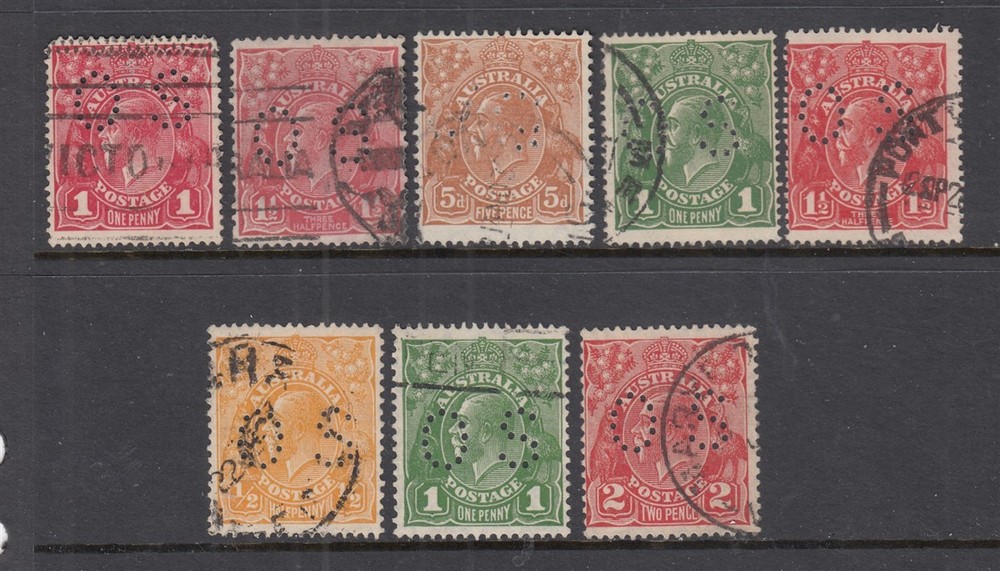 Australia OS Perfin Issues Used - Nice Group