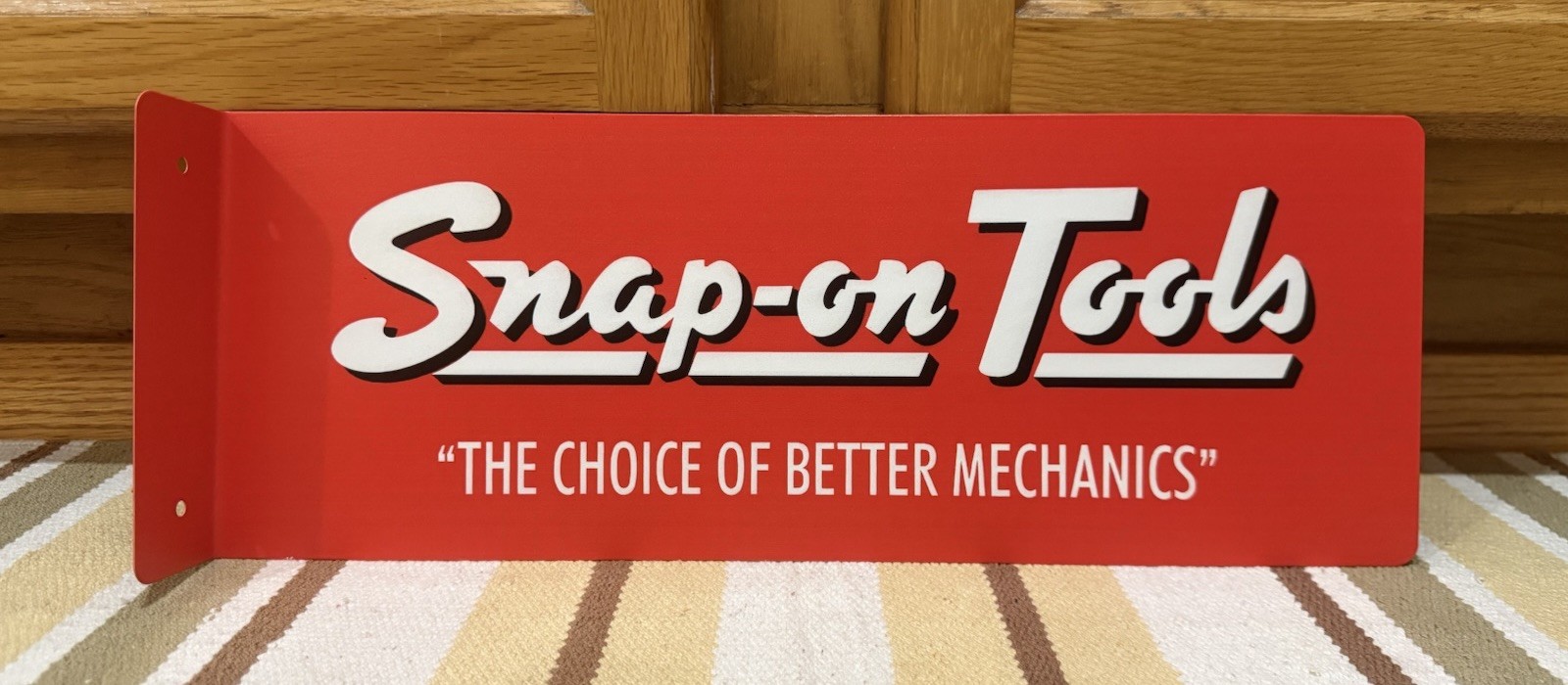 Snap-On Tools Sign Mechanic Garage Gas Oil Double Sided Vintage Style Wall Decor