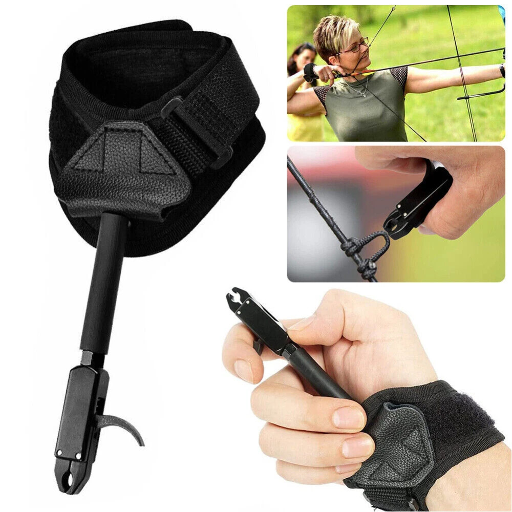 Archery Caliper Release Aids Adjustable Wrist Strap Trigger Compound Bow Hunting