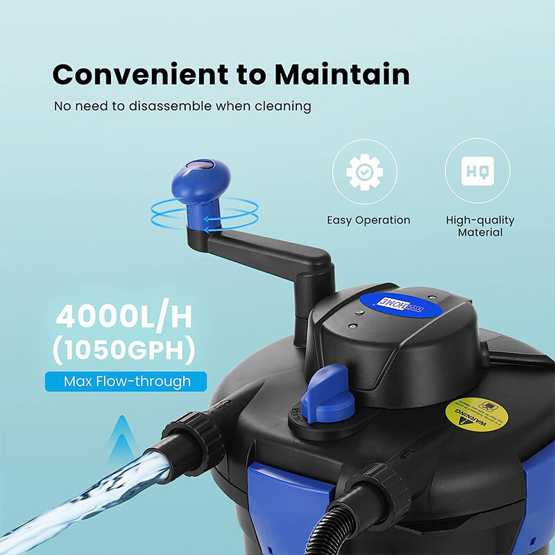Pond Pressure Bio Filter with 13W UV Light for Koi Ponds 1000/1600/2100/2600 Gal