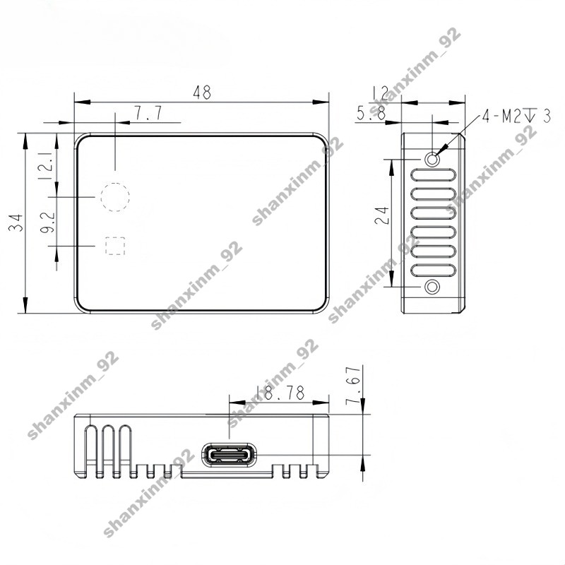 3D Solid-State Lidar TOF Indoor 5M Ranging Barrier-Resistant Distance Sensor