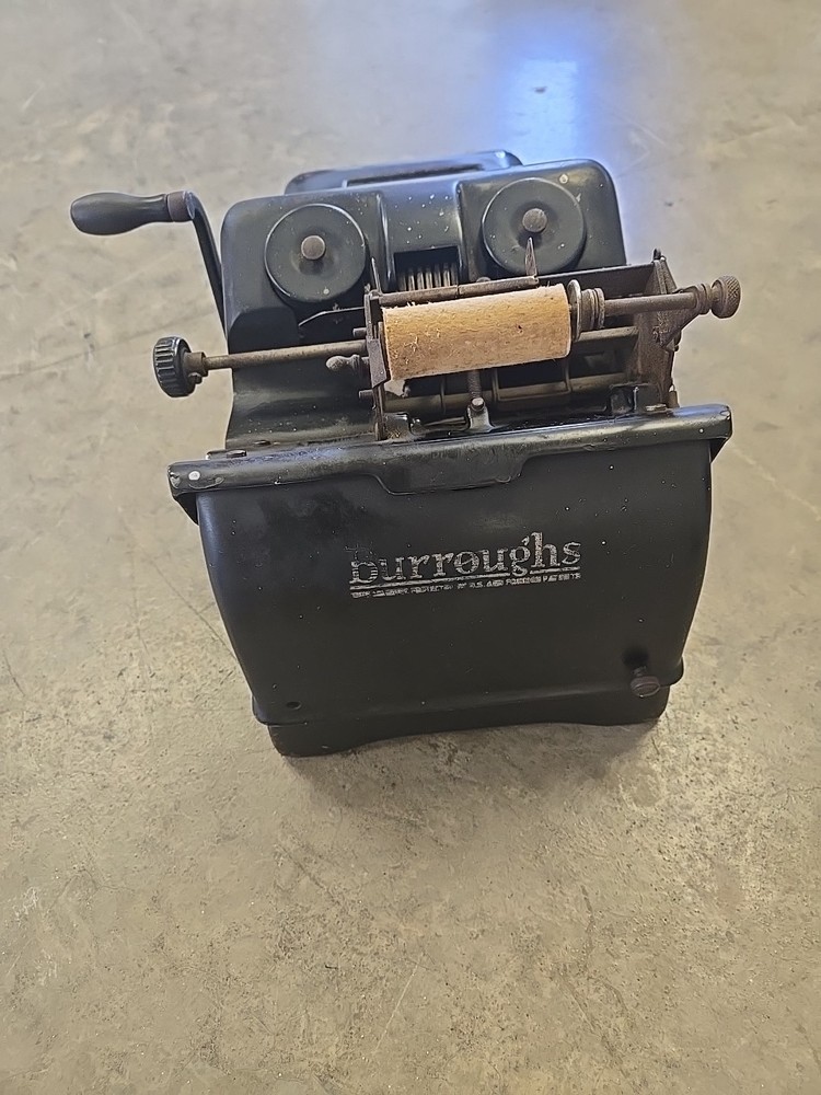 Antique Burroughs Adding Machine Black Untested