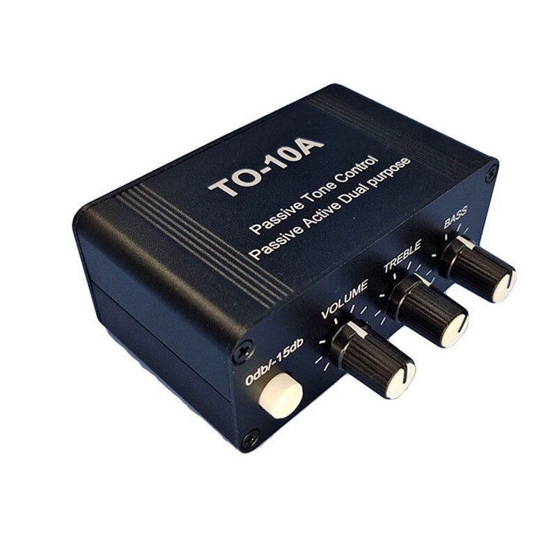 Mini Audio Attenuator 3.5mm/RCA Volume Controller Stereo Preamp w/Tone Control