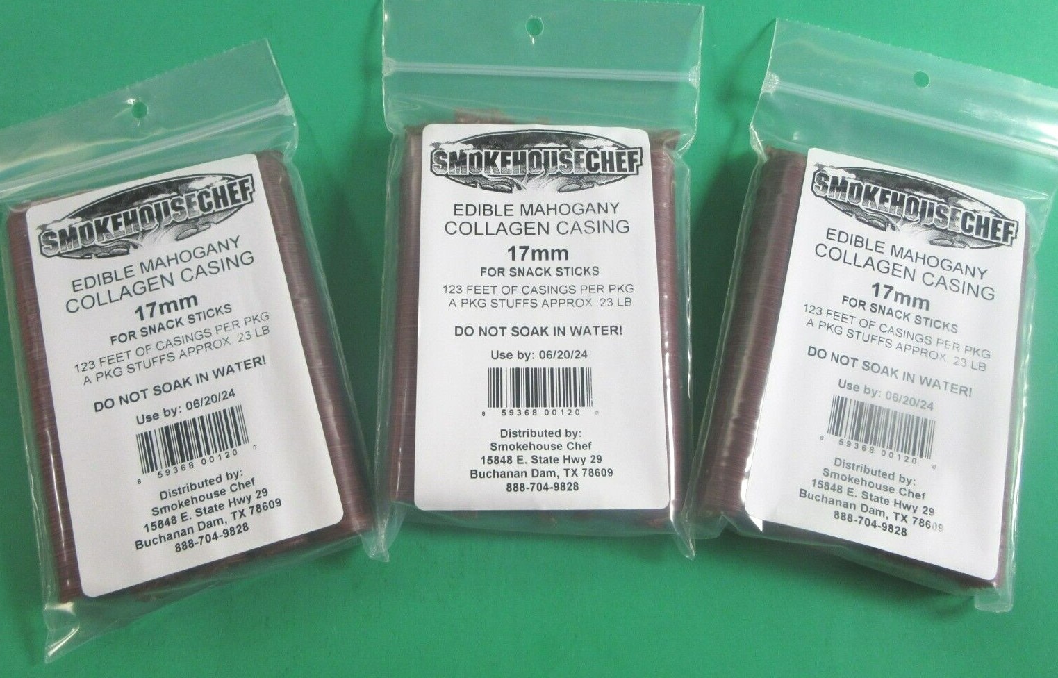 17 mm Snack Stick CASINGS BEEF COLLAGEN Slim Snack Buck Stick sausage