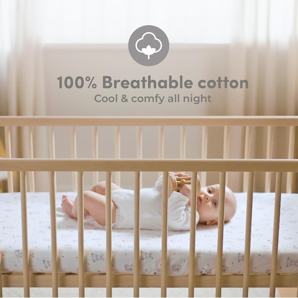 Sweety Fox 2-Pack Fitted Crib Sheets, 52"x28", Woodland Pattern (NEW)
