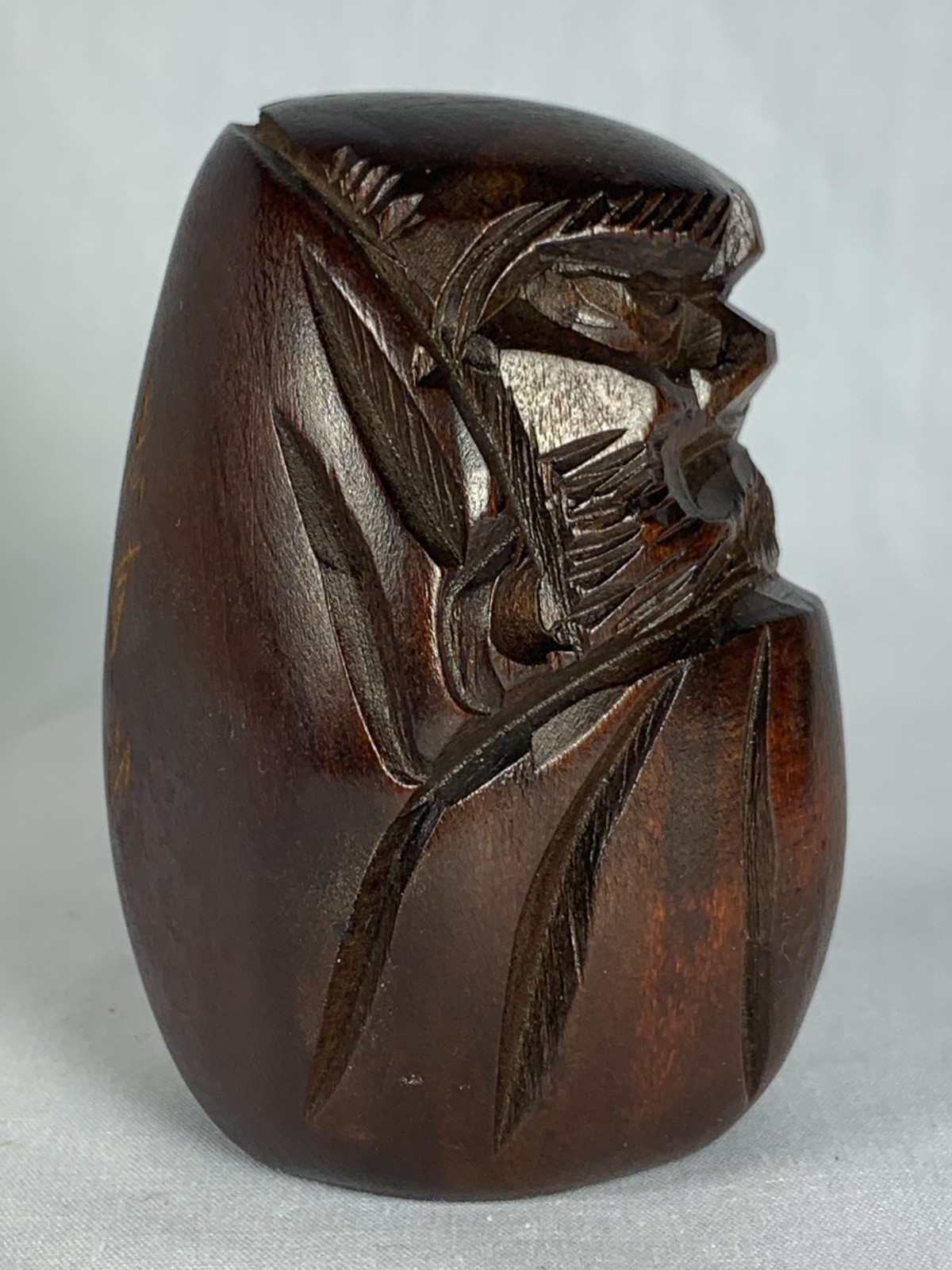 Daruma Figurine Vintage Japanese Hand Carved Wood from Mount Daruma