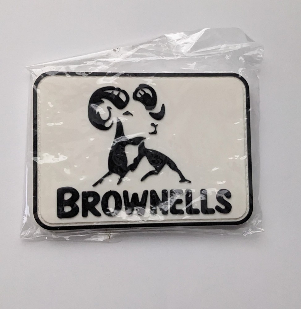 Brownells Logo Ram PVC Patch Black White