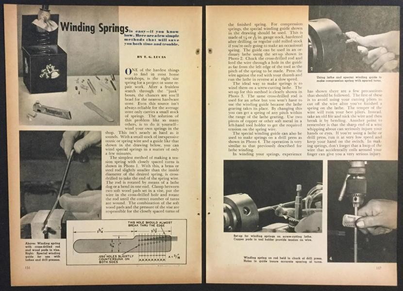 “Winding Springs” 1946 HowTo Make INFO Extension Compression