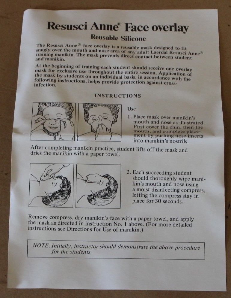 RESUSCI ANNE SILICONE FACE OVERLAYS LAERDAL 20 EACH