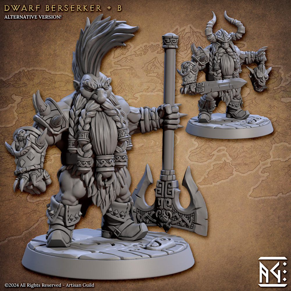 Dwarf Berserker B - Barbarian / Fighter - Artisan Guild - Dungeons and Dragons