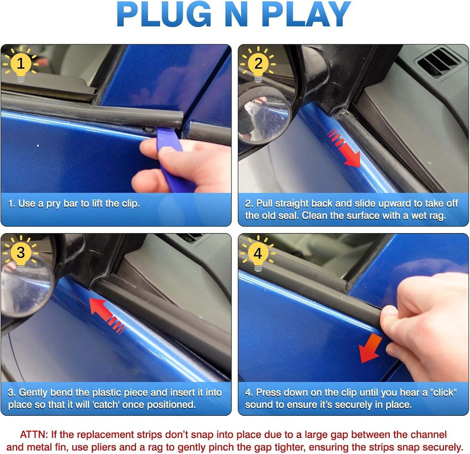 WeatherStrip Window Molding Trim Seal Belt Replacement for Toyota Corolla 09-12