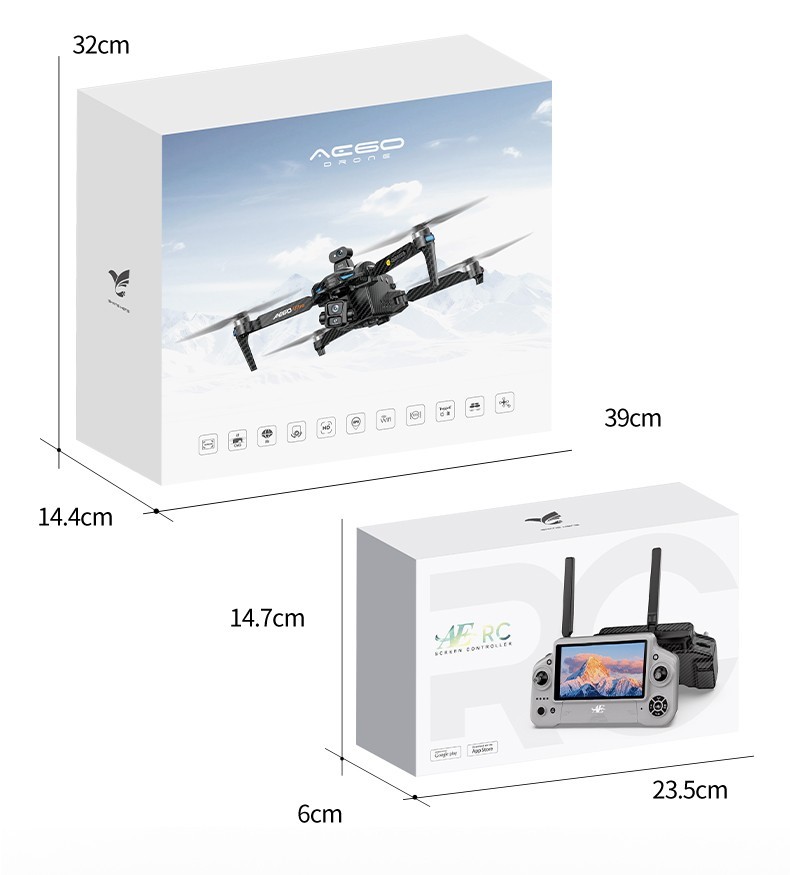 AE60 Screen Control Drone GPS FPV 7KM 3-axis Gimbal 4K Camera Obstacle Avoidance