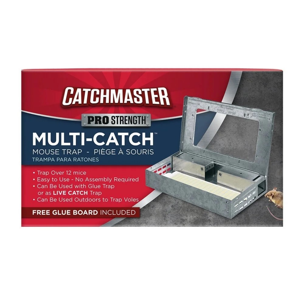 (2 pack) Catchmaster Reusable Multi-Catch Mouse Trap - Free Glue Board Included