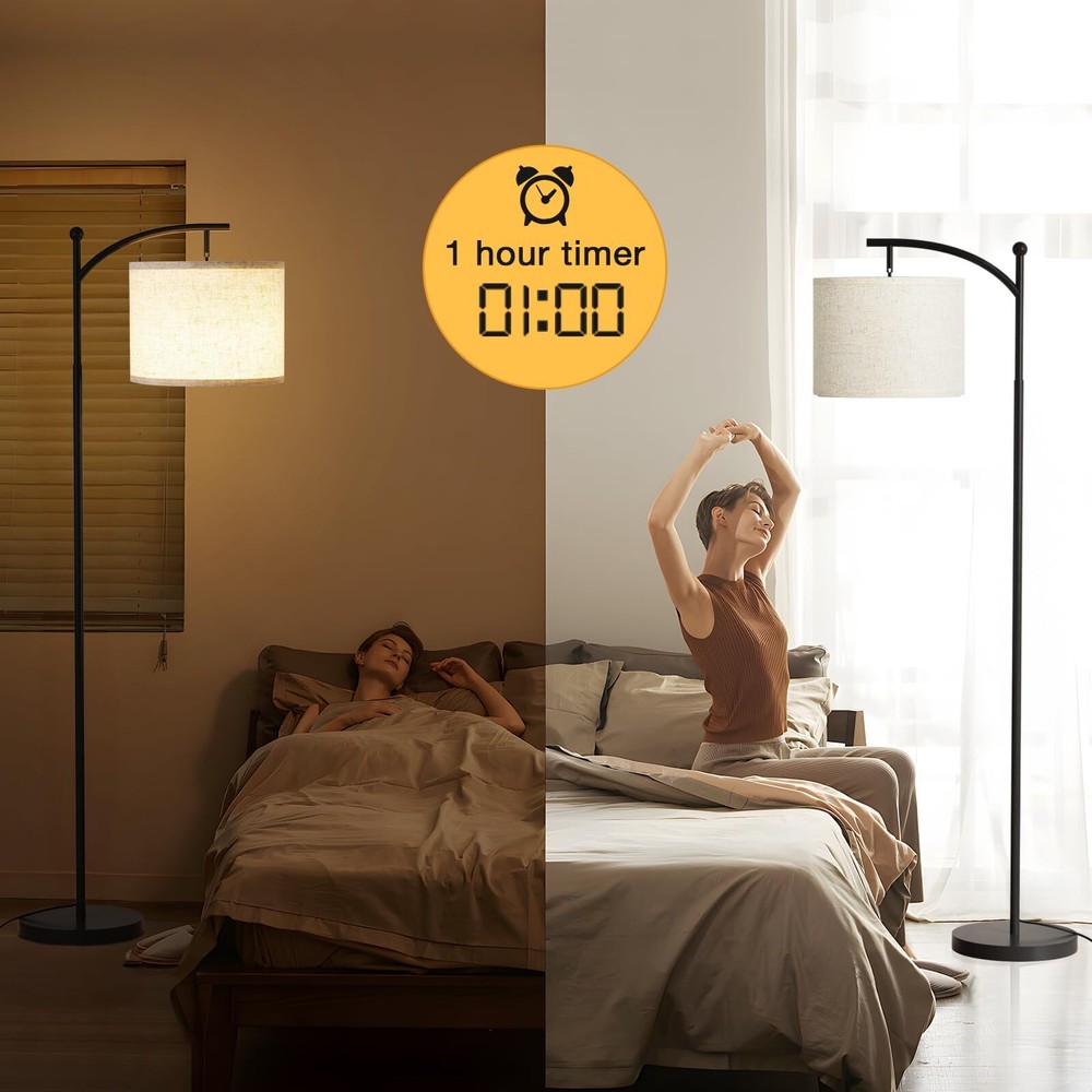 60" Floor Lamp with Remote Control and Stepless Dimmable Bulb, Colors Tempera...