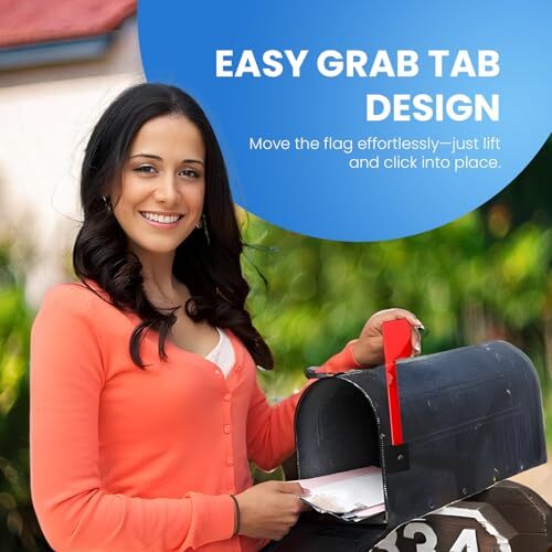 No Tools Needed Sturdy Mailbox Flag Replacement Post Mount Mailbox Flag (2PACK)