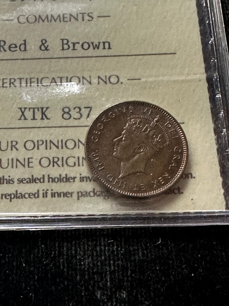 1947c ICCS Graded Newfoundland Small 1¢ **MS-63** Cert# XTK 837