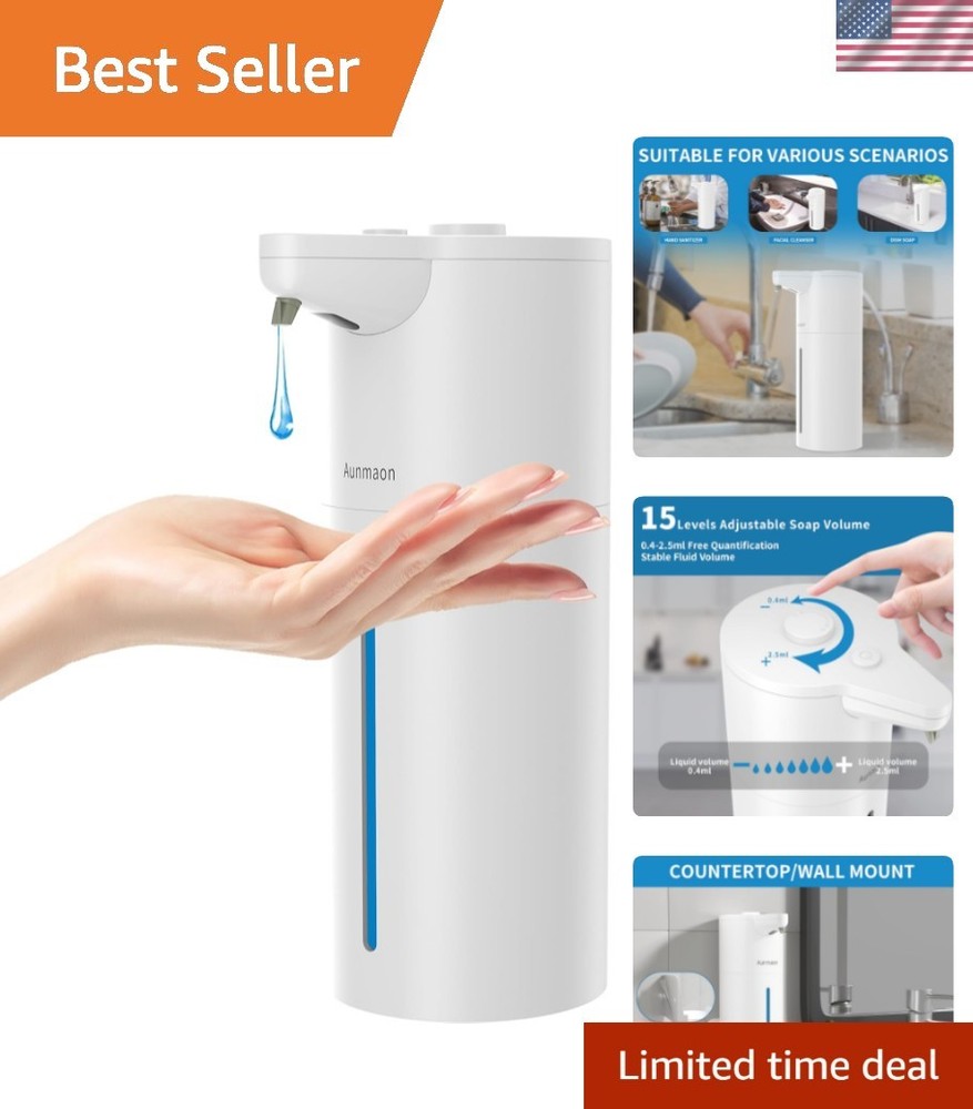 Versatile Automatic Soap Dispenser - Clog-Free, Matte White for Kitchen & Bath