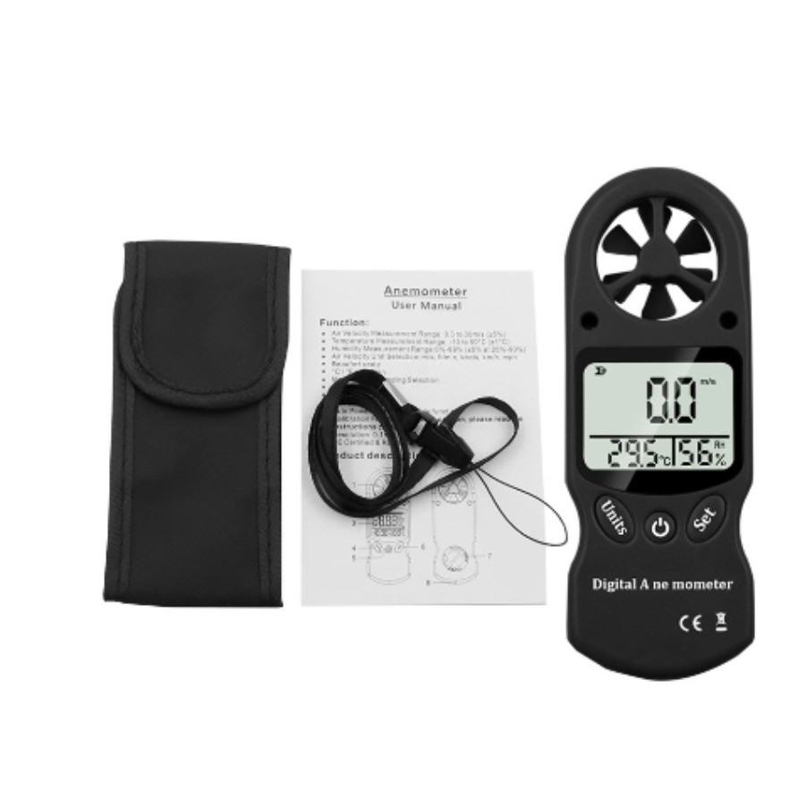 Digital Anemometer Temperature & Humidity Meter Wind Speed Measuring Instrument-