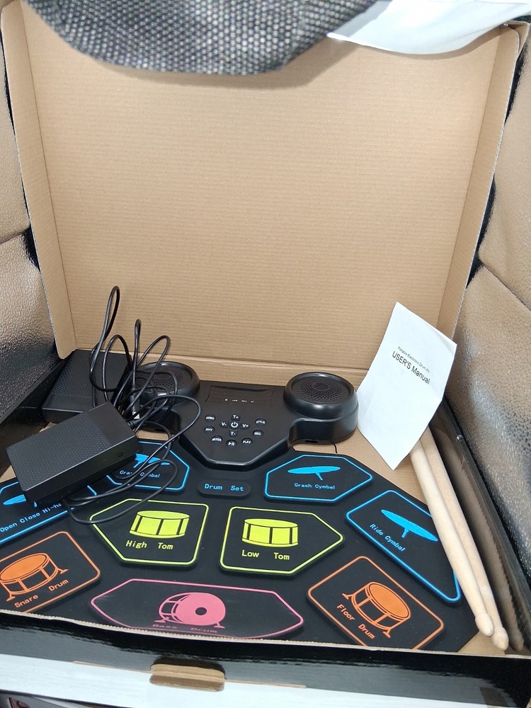 Electronic Kids Portable MIDI Practice Drum Pad Fun Convenient Portable