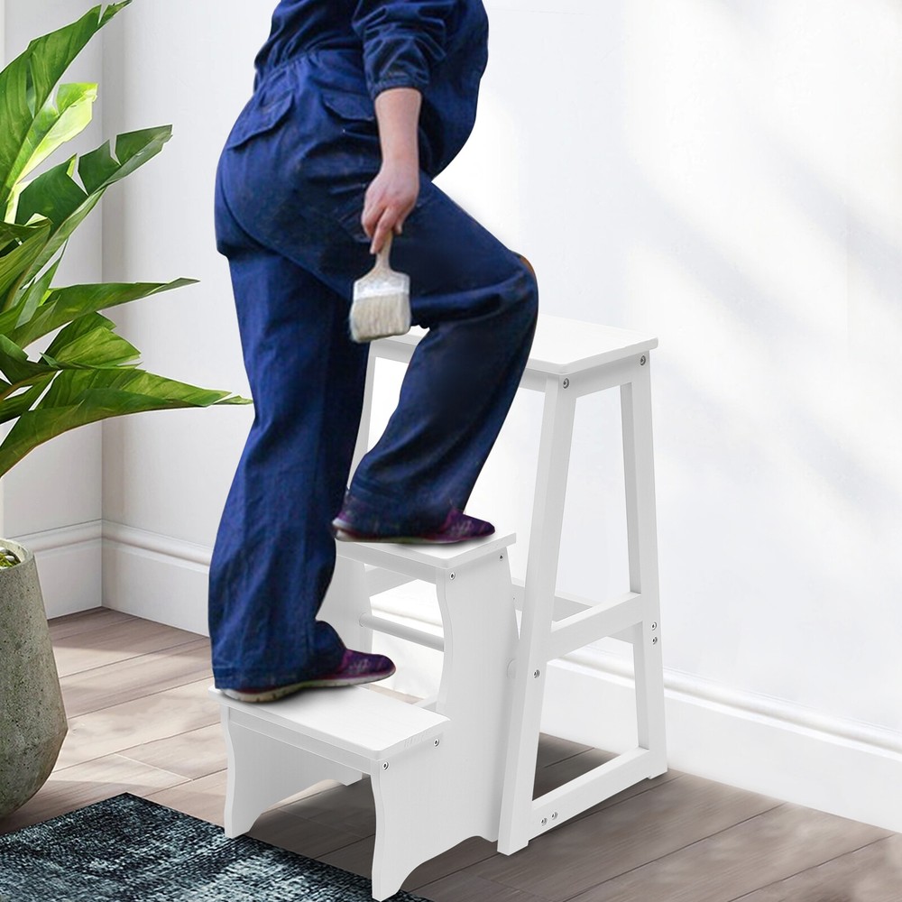 Folding Library Ladder Chair, Lightweight Portable Multifunctional Step Stool