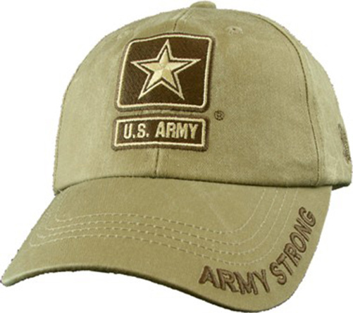 Khaki ARMY STRONG With Logo Cap-Embroidered-Licensed