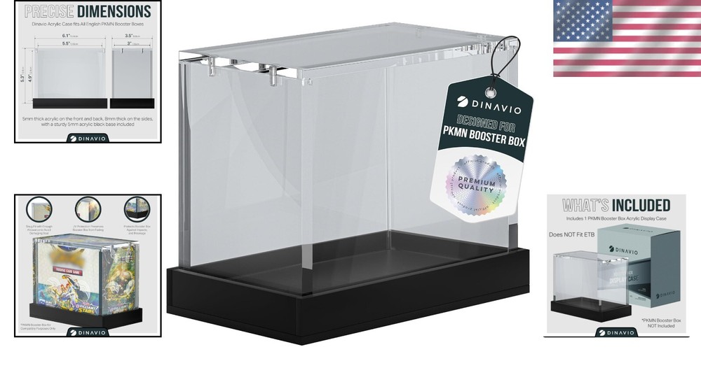 Acrylic Booster Box Protector with Black Base - Ultimate Display for PKMN Cards