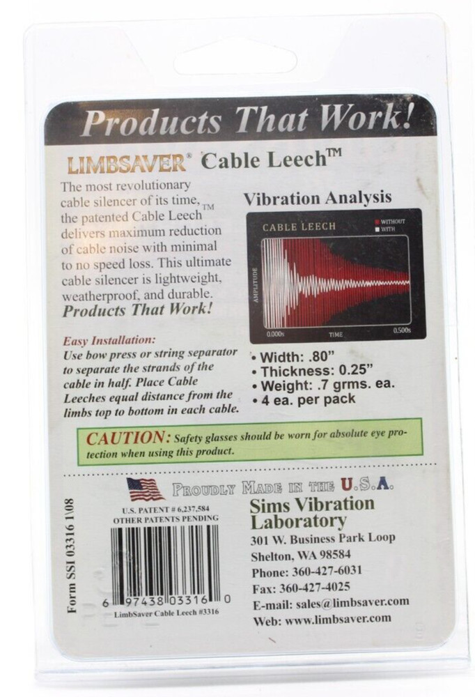 LimbSaver 3316 Cable Leeches Lightweight Noise & Vibration Bow String Dampener